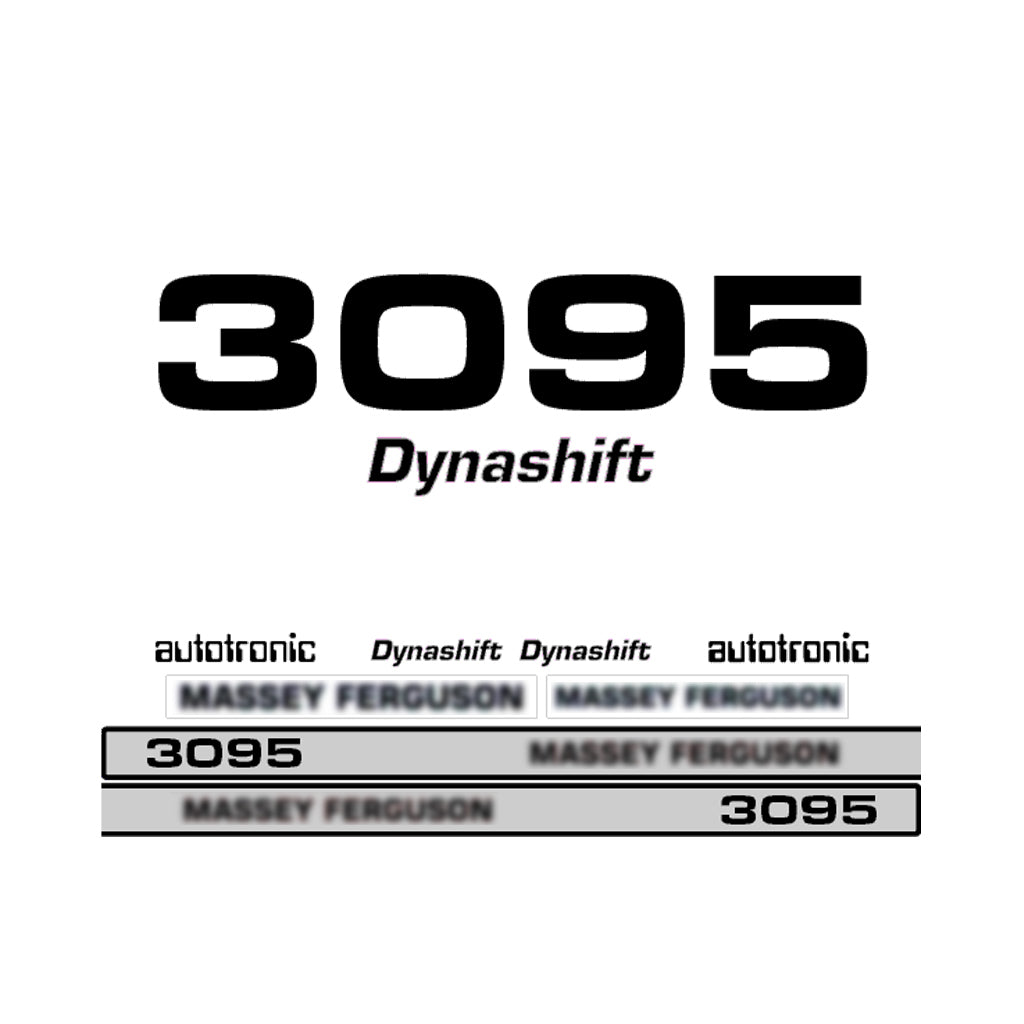 Aftermarket Decal Kit Compatible with Massey Ferguson 3095 – Dynashift Autotronic Restoration Set