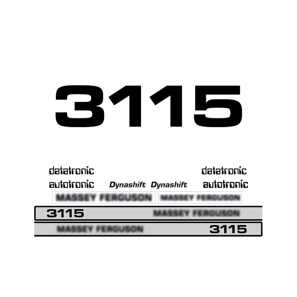 Aftermarket Decal Kit Compatible with Massey Ferguson 3115 – Dynashift Datatronic Restoration Set