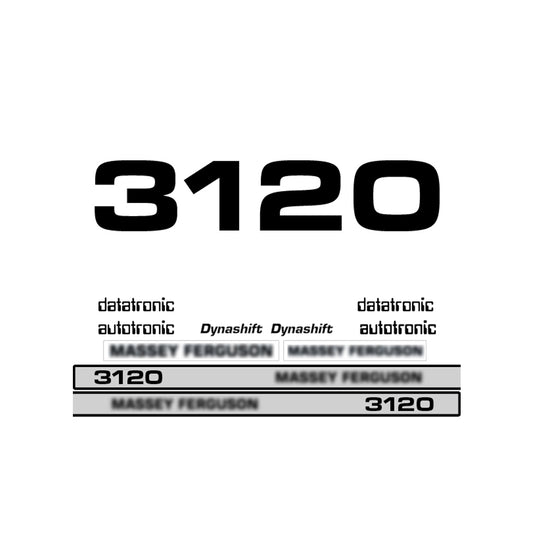 Aftermarket Decal Kit Compatible with Massey Ferguson 3120 – Dynashift Datatronic Restoration Set