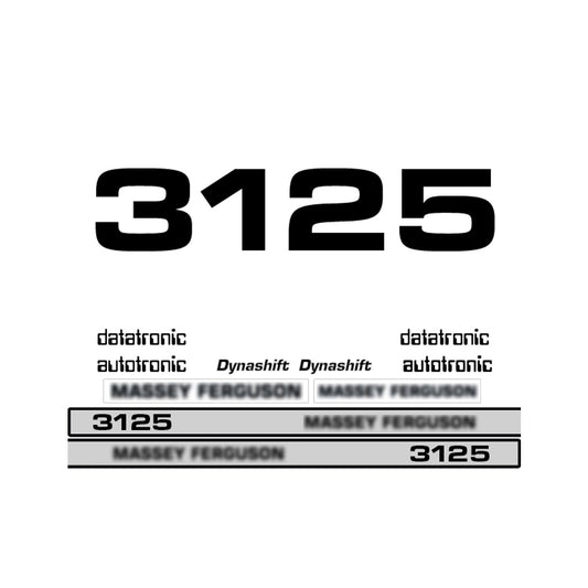Aftermarket Decal Kit Compatible with Massey Ferguson 3125 – Dynashift Datatronic Restoration Set