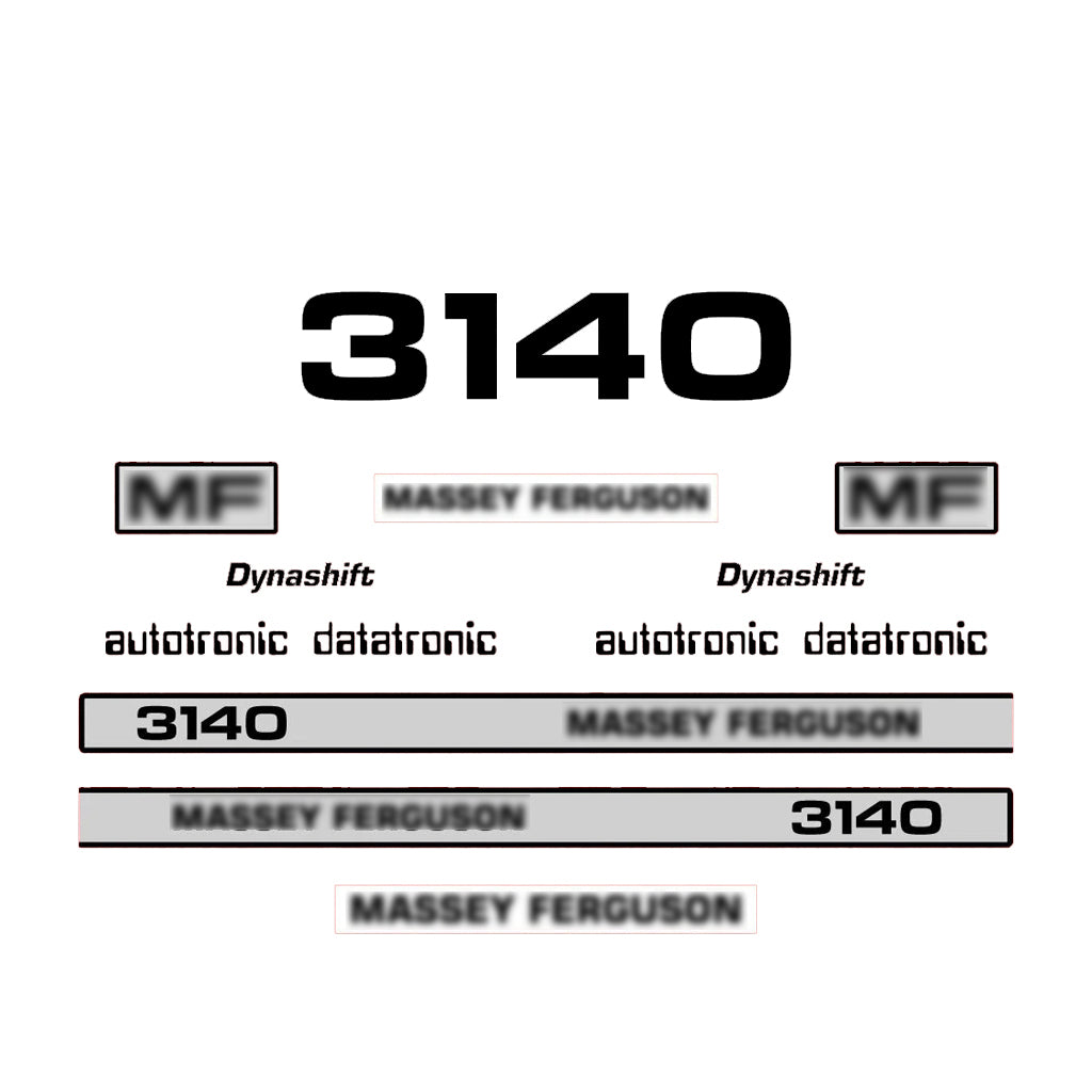 Aftermarket Decal Kit Compatible with Massey Ferguson 3140 – Dynashift Restoration Vinyl Set