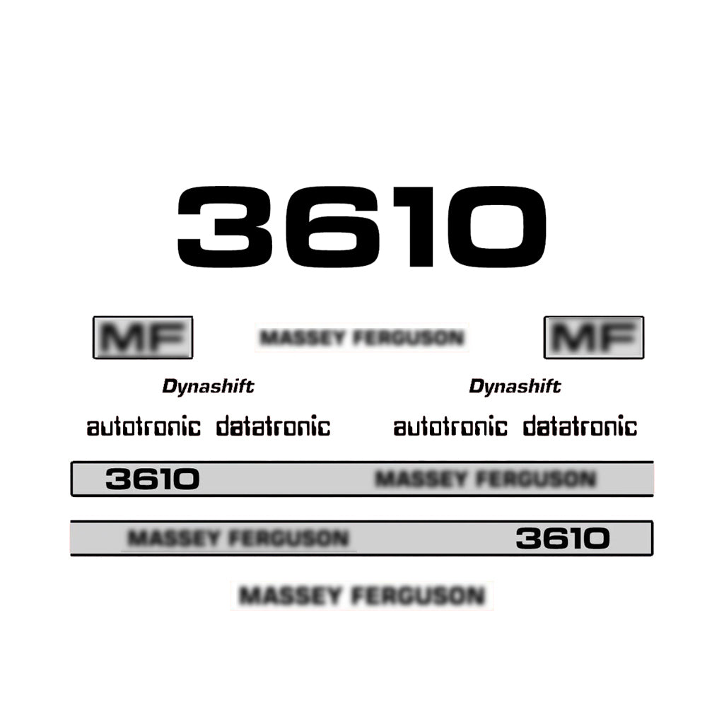 Aftermarket Decal Kit Compatible with Massey Ferguson 3610 – Dynashift Restoration Vinyl Set