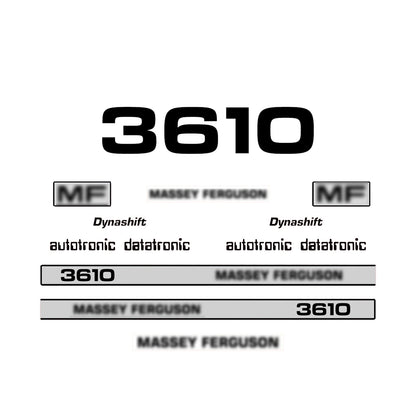 Aftermarket Decal Kit Compatible with Massey Ferguson 3610 – Dynashift Restoration Vinyl Set