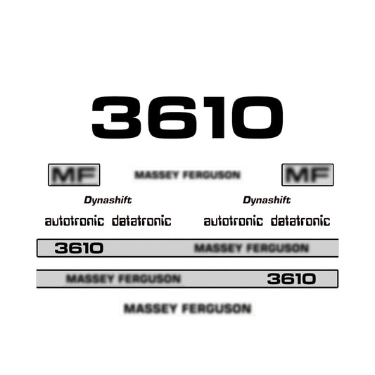 Aftermarket Decal Kit Compatible with Massey Ferguson 3610 – Dynashift Restoration Vinyl Set