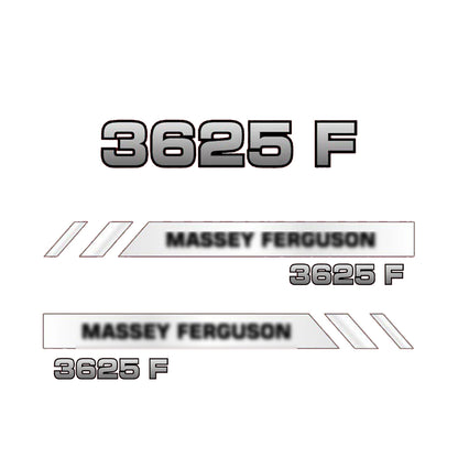 Aftermarket Decal Kit Compatible with Massey Ferguson 3625 F – Premium Restoration Vinyl Set