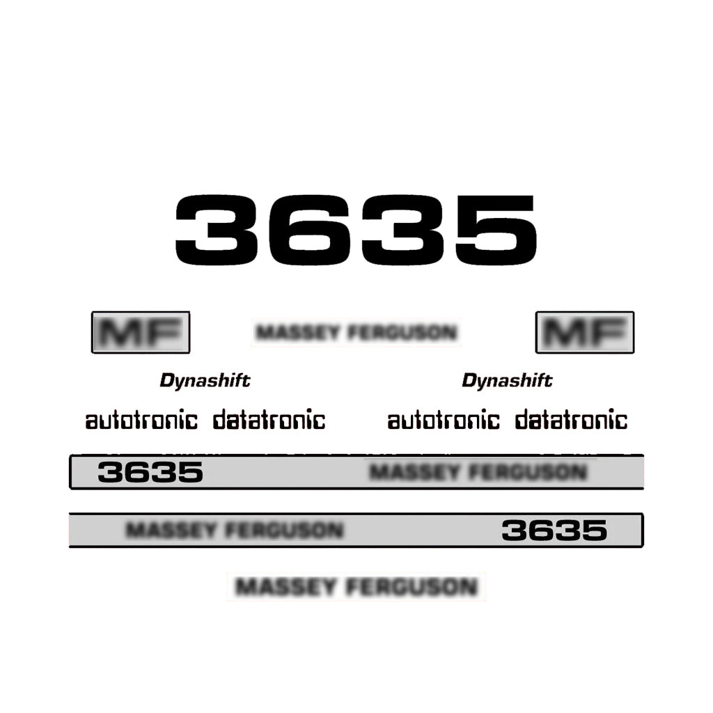 Aftermarket Decal Kit Compatible with Massey Ferguson 3635 – Dynashift Restoration Vinyl Set