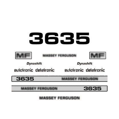 Aftermarket Decal Kit Compatible with Massey Ferguson 3635 – Dynashift Restoration Vinyl Set