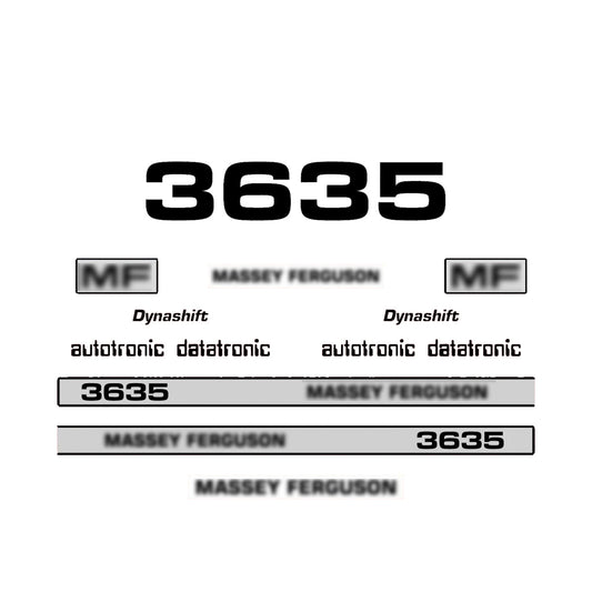 Aftermarket Decal Kit Compatible with Massey Ferguson 3635 – Dynashift Restoration Vinyl Set