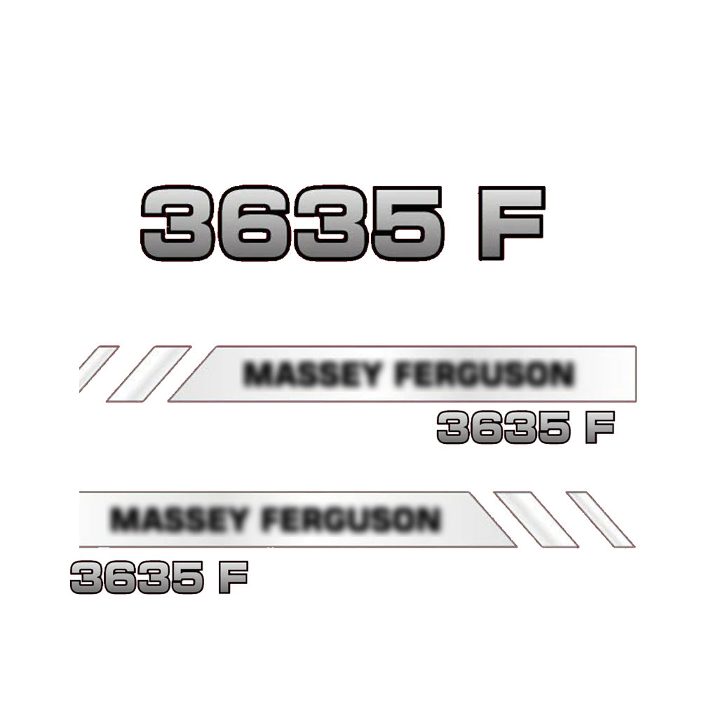 Aftermarket Decal Kit Compatible with Massey Ferguson 3635 F – Premium Restoration Vinyl Set