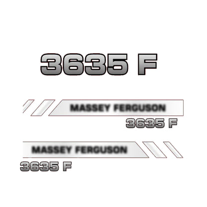 Aftermarket Decal Kit Compatible with Massey Ferguson 3635 F – Premium Restoration Vinyl Set