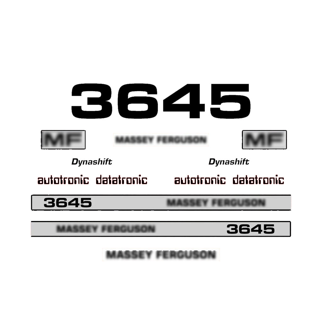 Aftermarket Decal Kit Compatible with Massey Ferguson 3645 – Premium Restoration Vinyl Set