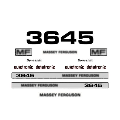 Aftermarket Decal Kit Compatible with Massey Ferguson 3645 – Premium Restoration Vinyl Set