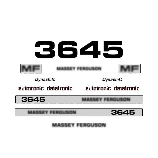 Aftermarket Decal Kit Compatible with Massey Ferguson 3645 – Premium Restoration Vinyl Set