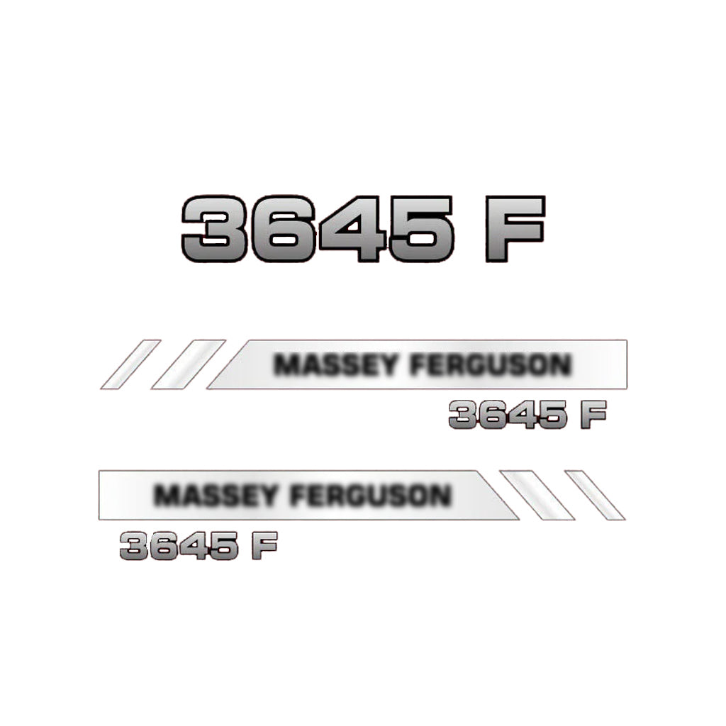 Aftermarket Decal Kit Compatible with Massey Ferguson 3645 F – Modern Series Hood Graphics Set