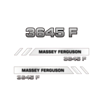 Aftermarket Decal Kit Compatible with Massey Ferguson 3645 F – Modern Series Hood Graphics Set