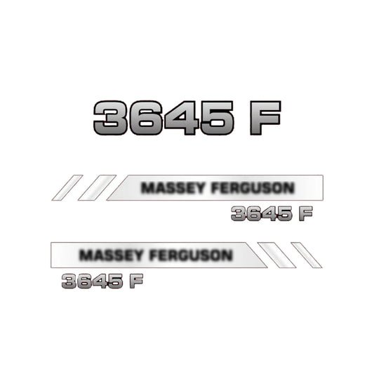 Aftermarket Decal Kit Compatible with Massey Ferguson 3645 F – Modern Series Hood Graphics Set
