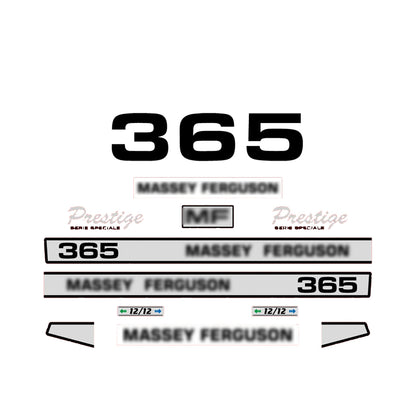 Aftermarket Decal Kit Compatible with Massey Ferguson 365 (E) – Premium Restoration Vinyl Set