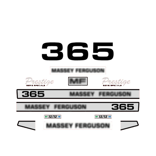Aftermarket Decal Kit Compatible with Massey Ferguson 365 (E) – Premium Restoration Vinyl Set