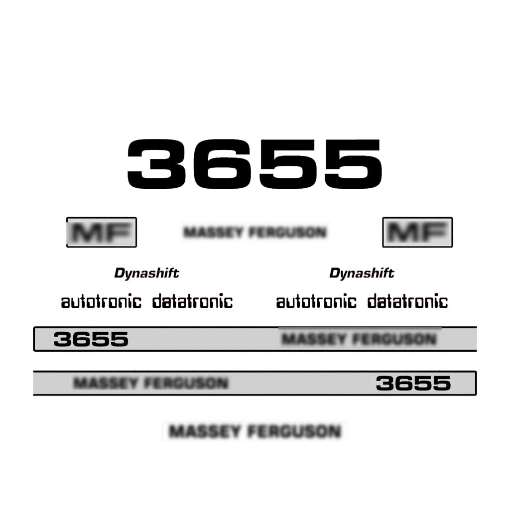Aftermarket Decal Kit Compatible with Massey Ferguson 3655 – Dynashift Restoration Vinyl Set