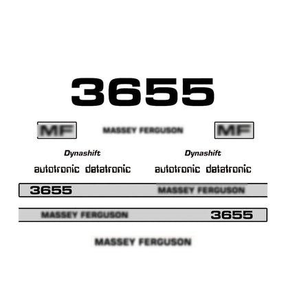 Aftermarket Decal Kit Compatible with Massey Ferguson 3655 – Dynashift Restoration Vinyl Set