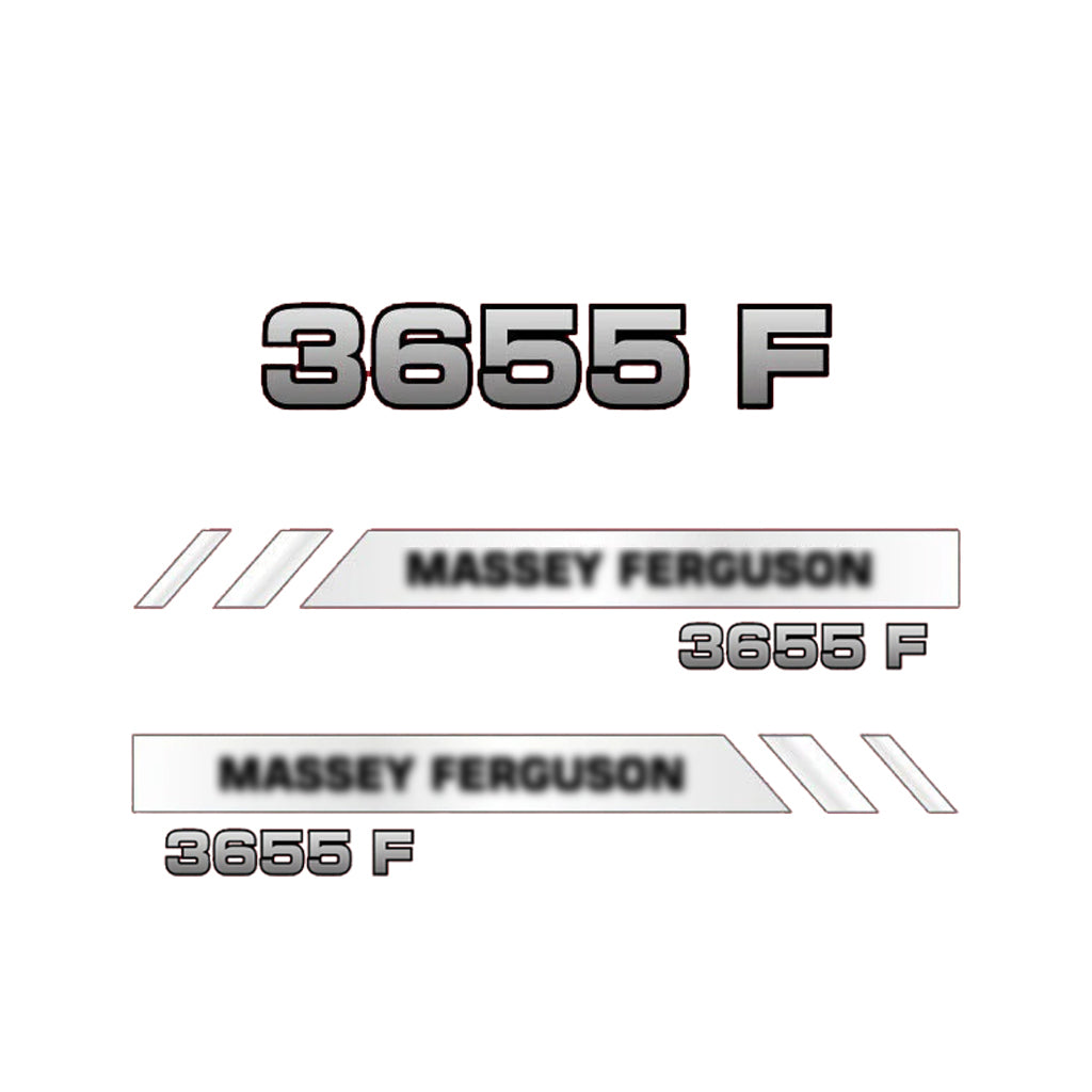 Aftermarket Decal Kit Compatible with Massey Ferguson 3655 F – Modern Series Hood Graphics Set