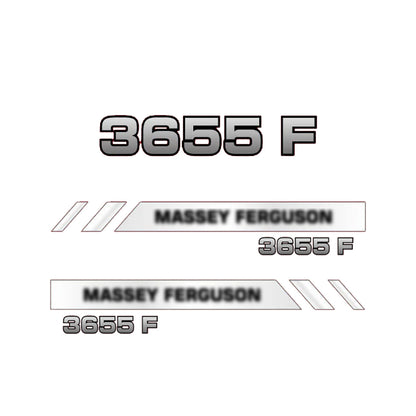 Aftermarket Decal Kit Compatible with Massey Ferguson 3655 F – Modern Series Hood Graphics Set