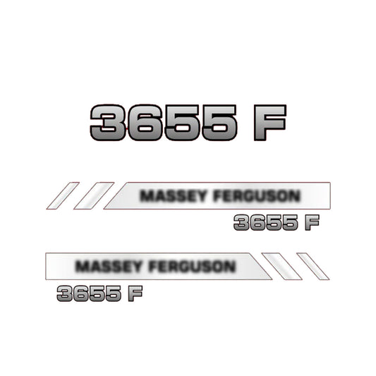 Aftermarket Decal Kit Compatible with Massey Ferguson 3655 F – Modern Series Hood Graphics Set