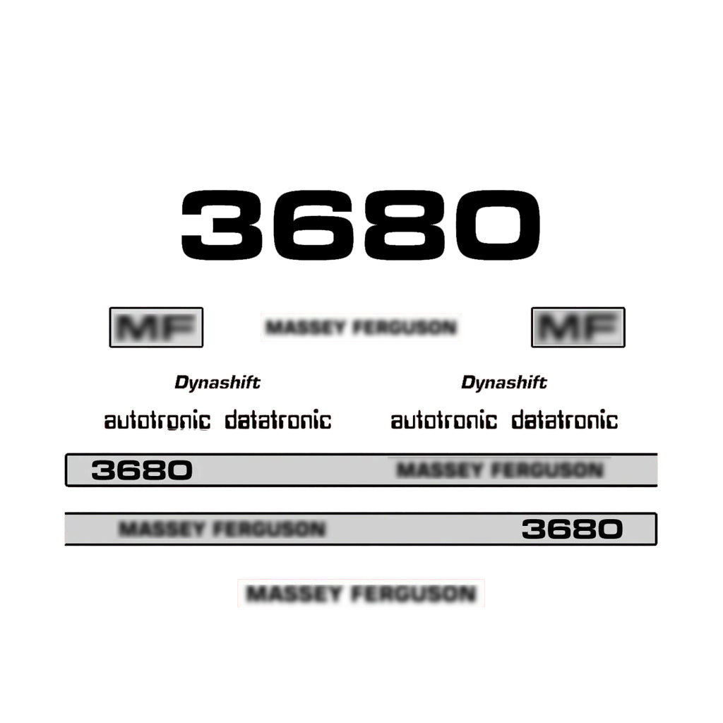 Aftermarket Decal Kit Compatible with Massey Ferguson 3680 – Dynashift Restoration Vinyl Set