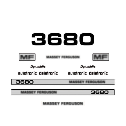 Aftermarket Decal Kit Compatible with Massey Ferguson 3680 – Dynashift Restoration Vinyl Set