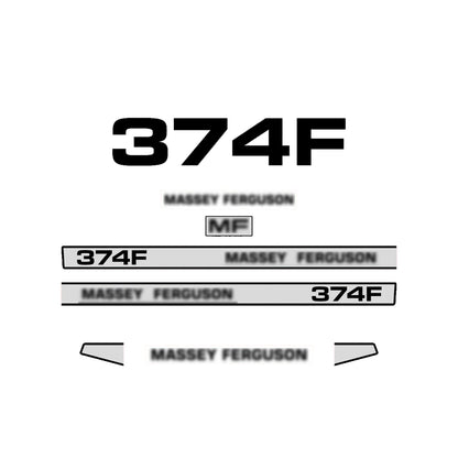 Aftermarket Decal Kit Compatible with Massey Ferguson 374 F – Vineyard and Orchard Tractor Graphics Set