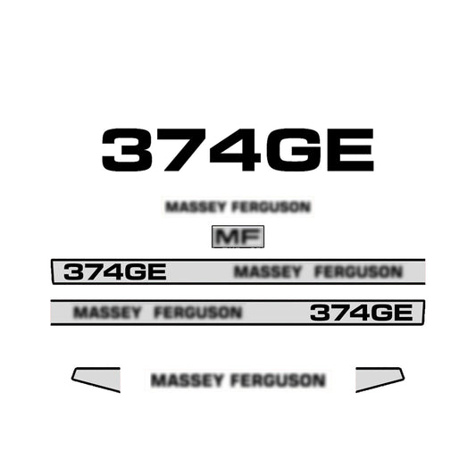 Aftermarket Decal Kit Compatible with Massey Ferguson 374 GE – Vineyard and Orchard Tractor Graphics Set