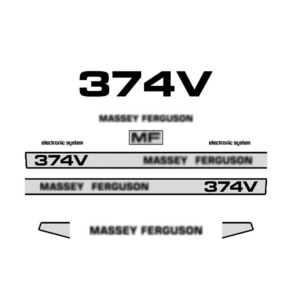 Aftermarket Decal Kit Compatible with Massey Ferguson 374 V – Vineyard and Orchard Tractor Graphics Set