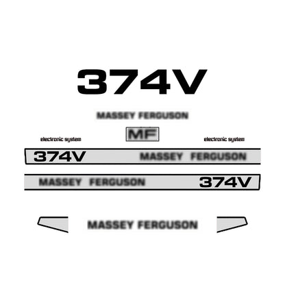 Aftermarket Decal Kit Compatible with Massey Ferguson 374 V – Vineyard and Orchard Tractor Graphics Set