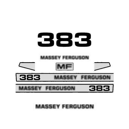 Aftermarket Decal Kit Compatible with Massey Ferguson 383 – Premium Restoration Vinyl Set