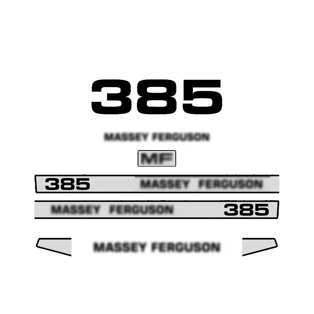 Aftermarket Decal Kit Compatible with Massey Ferguson 385 – Premium Restoration Vinyl Set