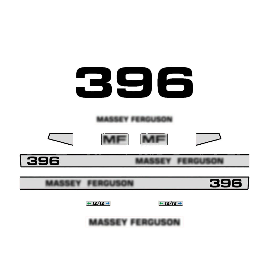 Aftermarket Decal Kit Compatible with Massey Ferguson 396 – Premium Restoration Vinyl Set
