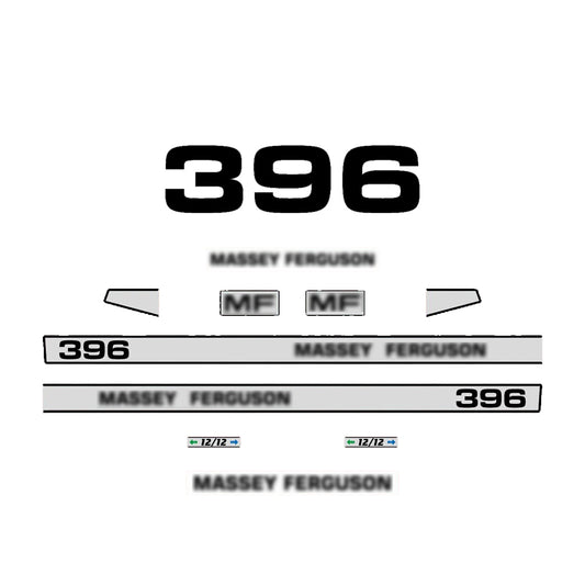Aftermarket Decal Kit Compatible with Massey Ferguson 396 – Premium Restoration Vinyl Set