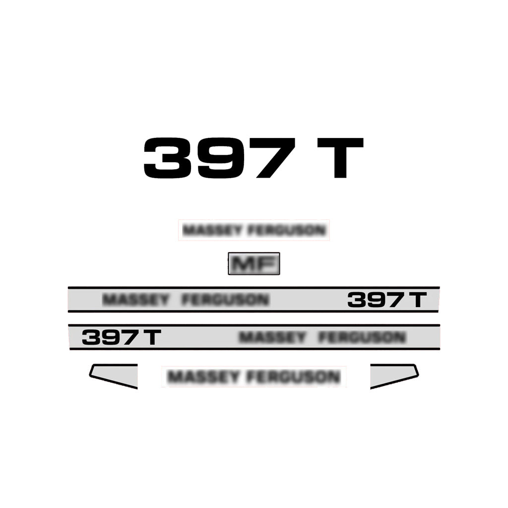 Aftermarket Decal Kit Compatible with Massey Ferguson 397 T – Turbo Model Restoration Vinyl Set
