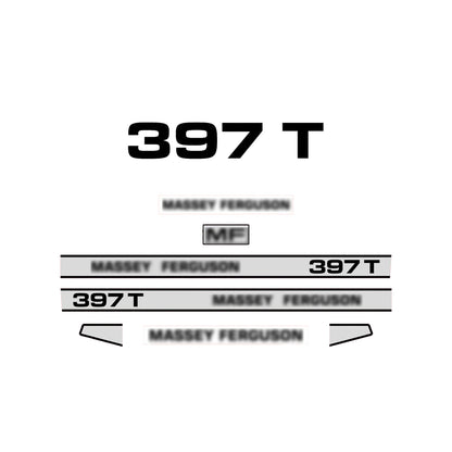 Aftermarket Decal Kit Compatible with Massey Ferguson 397 T – Turbo Model Restoration Vinyl Set