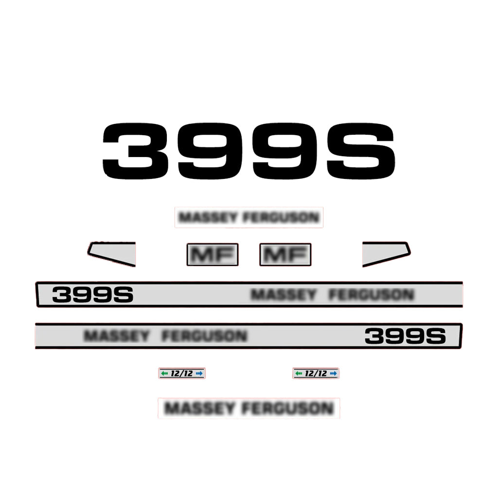 Aftermarket Decal Kit Compatible with Massey Ferguson 399 S – Premium Restoration Vinyl Set