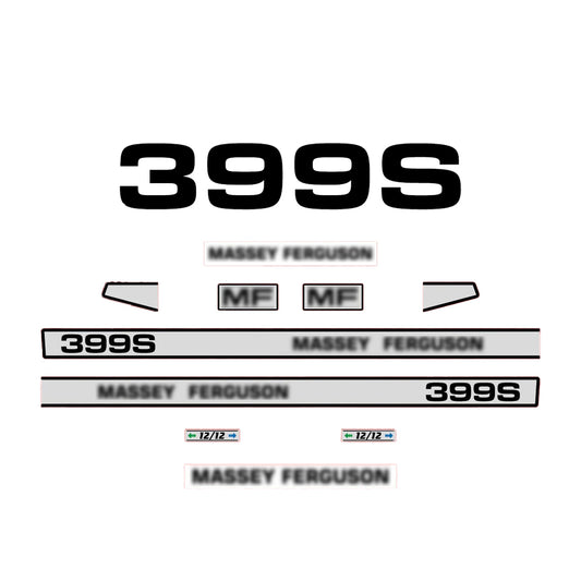 Aftermarket Decal Kit Compatible with Massey Ferguson 399 S – Premium Restoration Vinyl Set