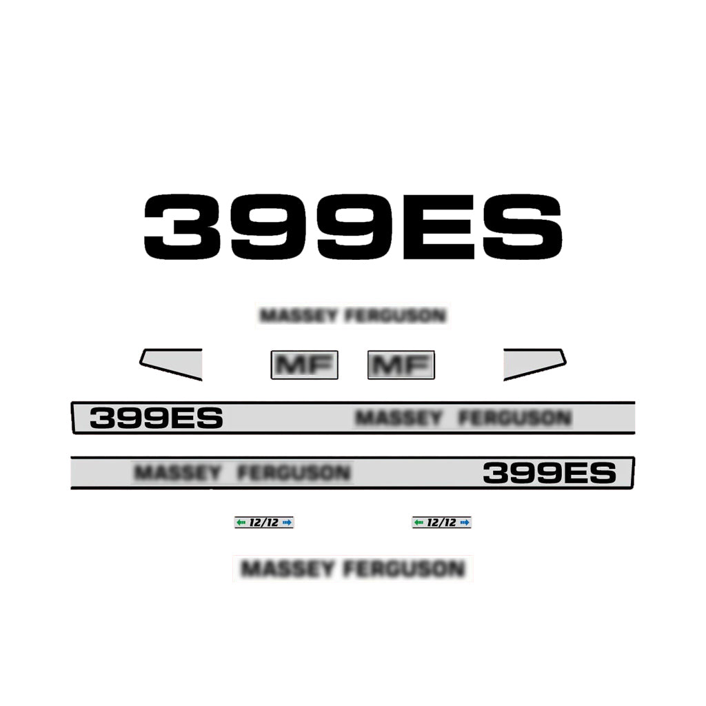 Aftermarket Decal Kit Compatible with Massey Ferguson 399 ES – Premium Restoration Vinyl Set