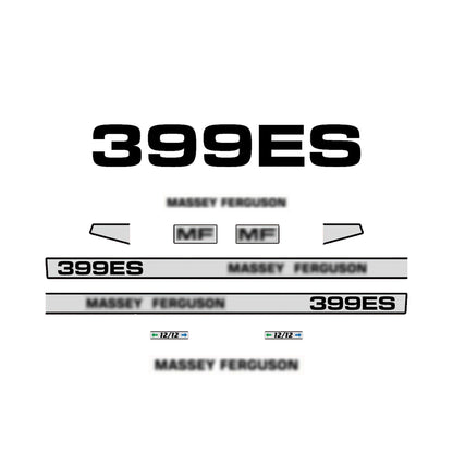 Aftermarket Decal Kit Compatible with Massey Ferguson 399 ES – Premium Restoration Vinyl Set