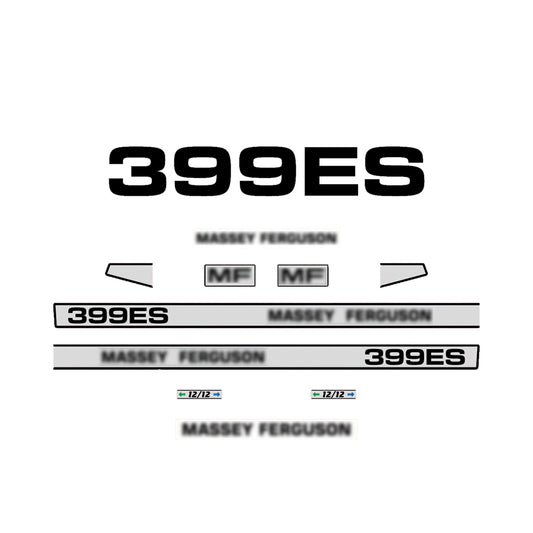 Aftermarket Decal Kit Compatible with Massey Ferguson 399 ES – Premium Restoration Vinyl Set