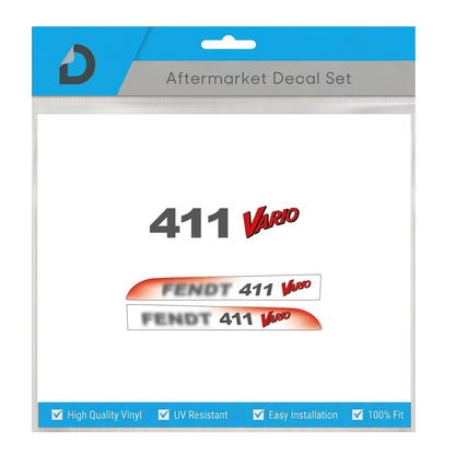 Fendt 411 Vario Decal Kit - Premium Hood Graphics Restoration Set - 400 Series