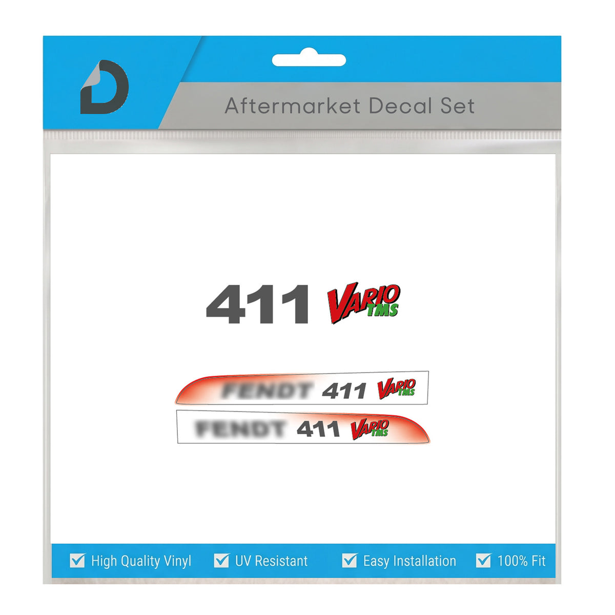 Fendt 411 Vario TMS Decal Kit - 400 Series Hood Graphics Premium Set