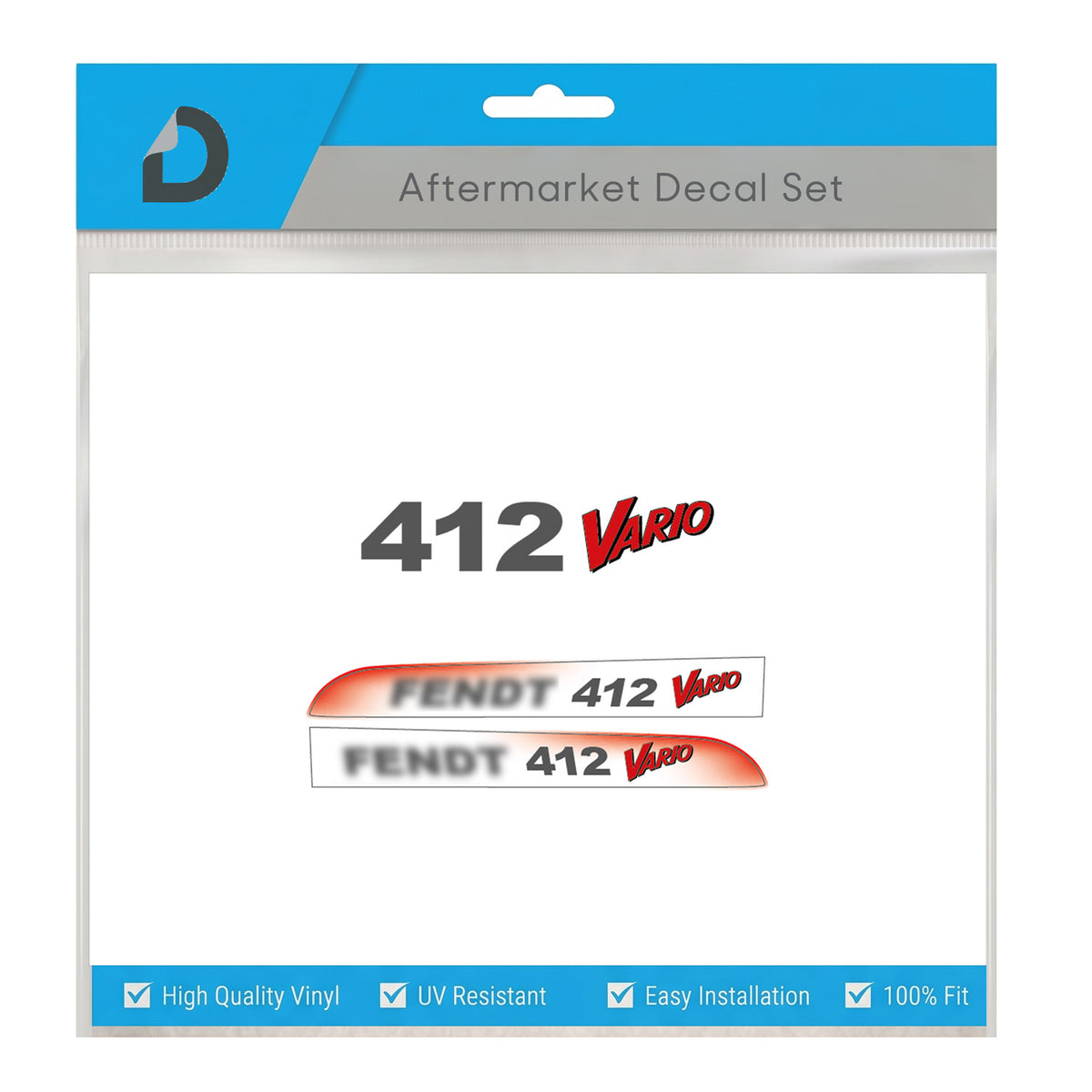 Fendt 412 Vario Decal Kit - Premium Hood Graphics Restoration Set - 400 Series