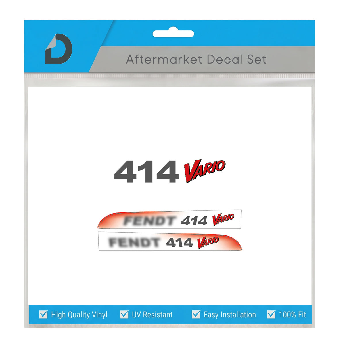 Fendt 414 Vario Decal Kit - Premium Hood Graphics Restoration Set - 400 Series