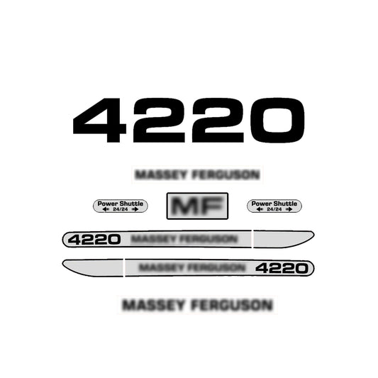 Aftermarket Decal Kit Compatible with Massey Ferguson 4220 – Power Shuttle Restoration Set