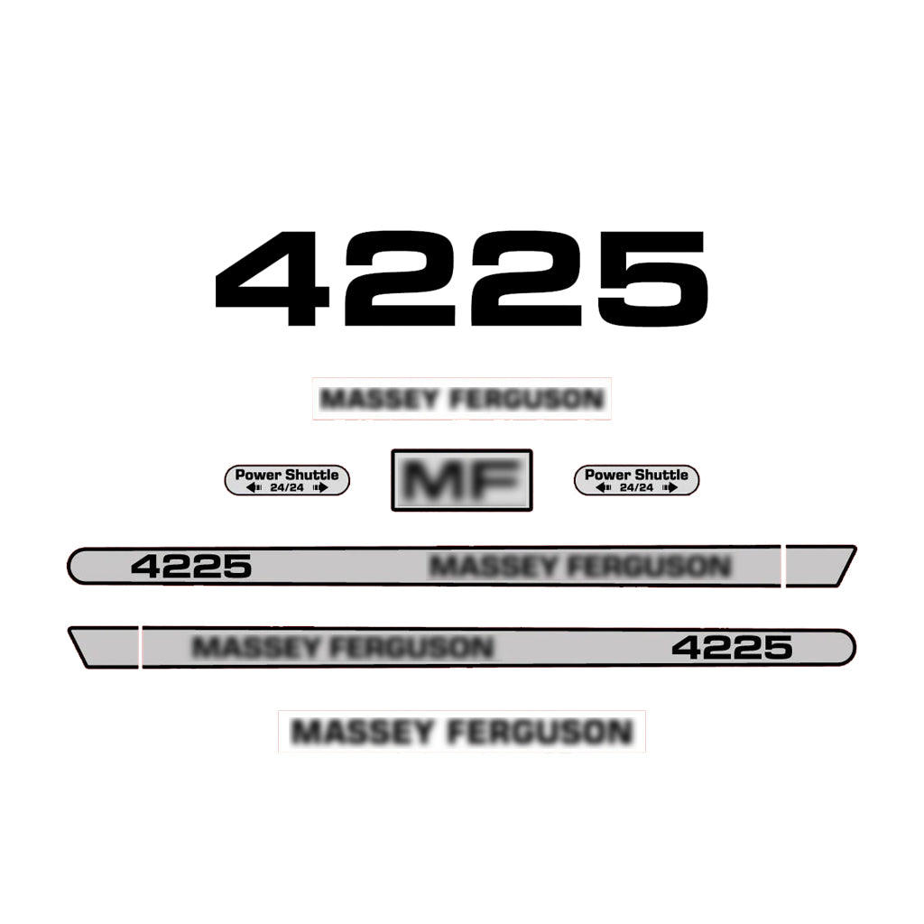 Aftermarket Decal Kit Compatible with Massey Ferguson 4225 – Premium Hood Stripe Graphics Set